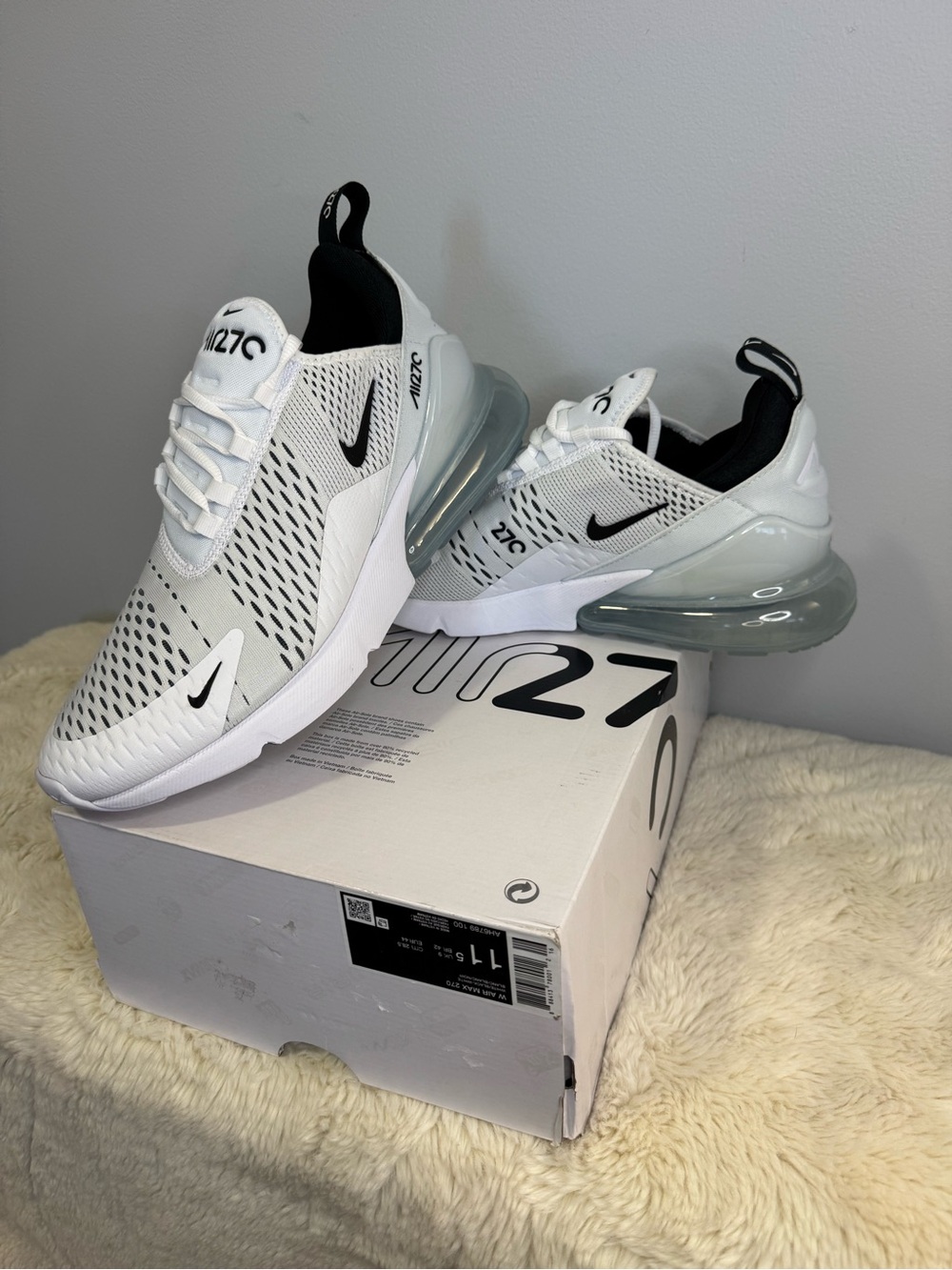Nike Women’s Air Max 270 White with Black Accents